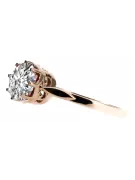 Ring Zircon Sterling silver rose gold plated Vintage craft vrc366rp